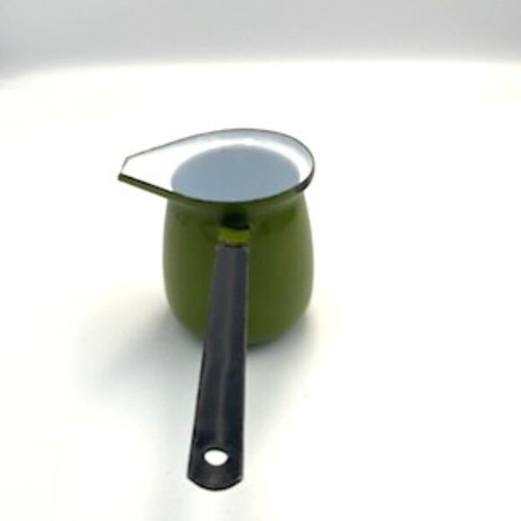 Vtg Turkish Coffee Pot Green Enamel Melting Pot - Picture 3 of 8